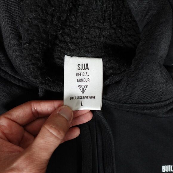 Sydney Jiu Jitsu Academy SJJA Sherpa Lined Hoodie Mens L Full Zip Logo Black - Picture 6 of 12